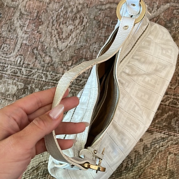 Vintage Fendi White Zucca Chef Hobo Bag - Picture 10 of 13